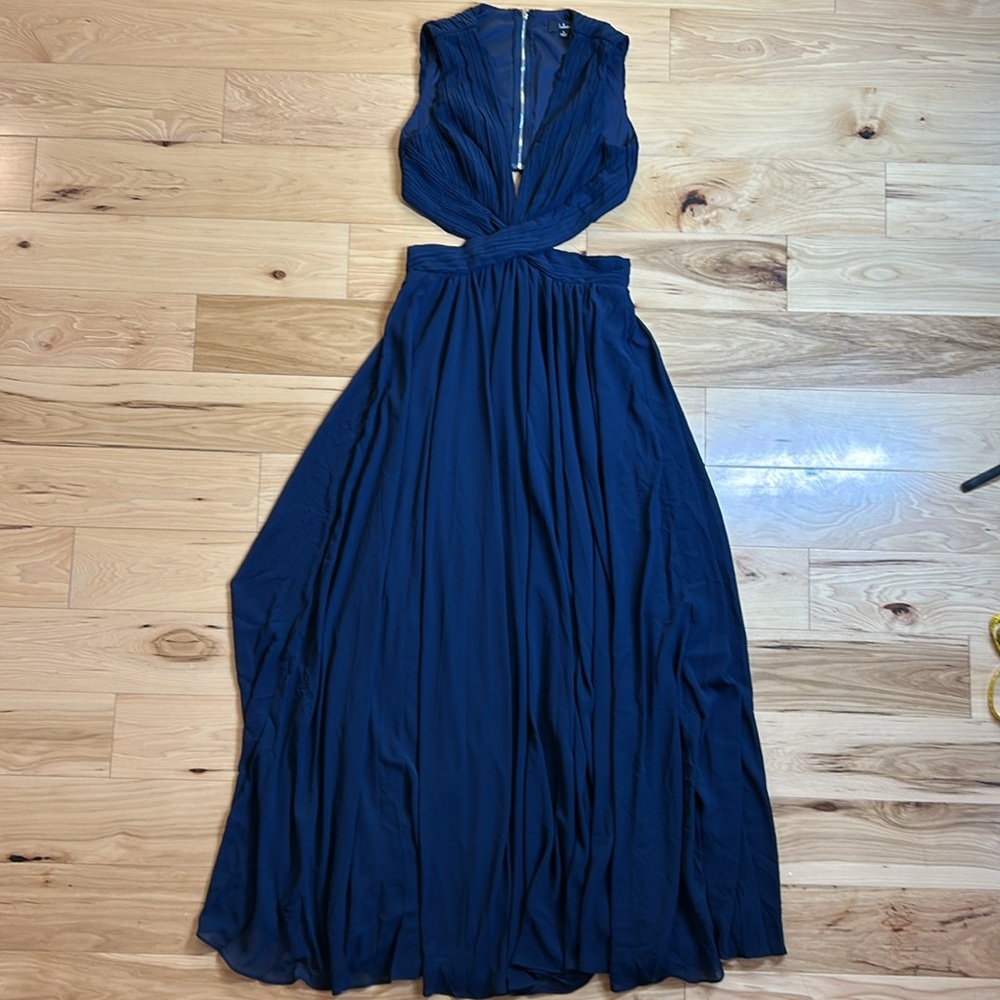 NWOT Lulus Vivid Imagination Navy Blue Cutout Maxi Dress | Size Large